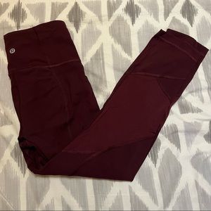 Lululemon Athletica Burgundy Leggings
